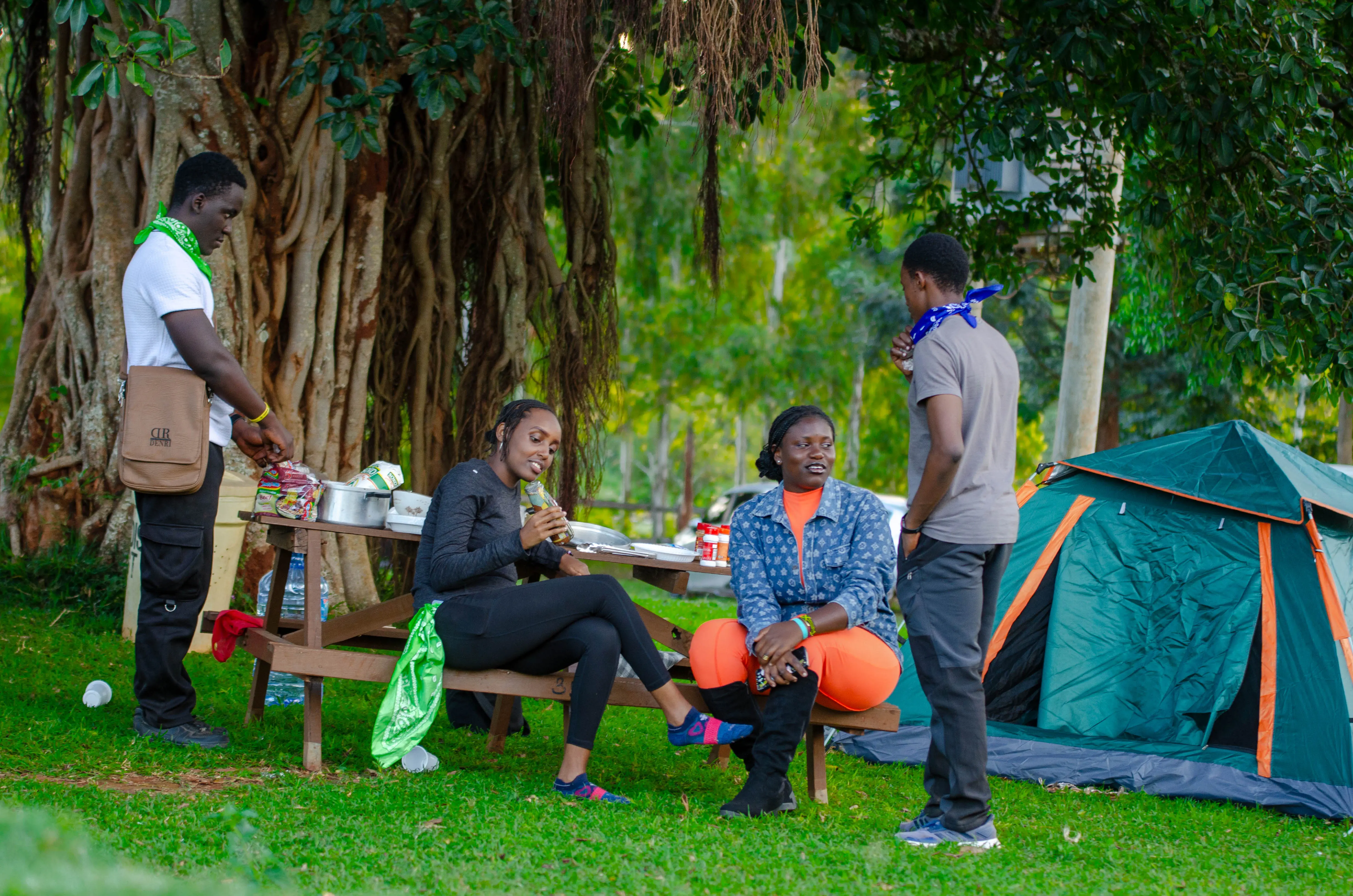Family Enjoying Nature Camping